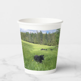 Vasos De Papel Vacas Vermont negras, taza de papel