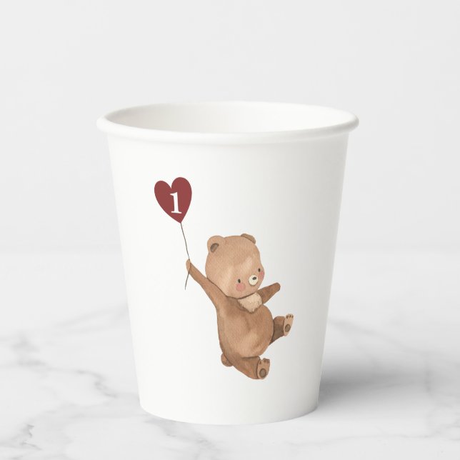 Vasos De Papel Valentine Bear (Anverso)