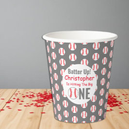 Vasos De Papel ¡Vámonos! Cumpleaños de béisbol número uno