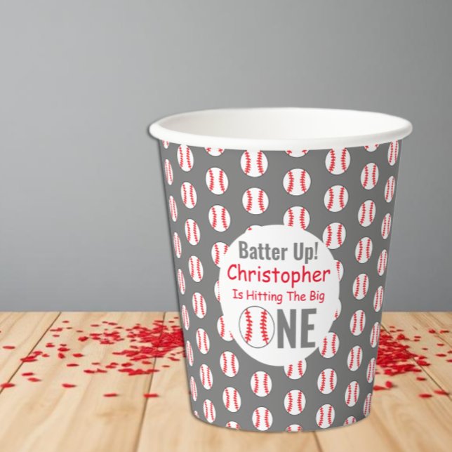 Vasos De Papel ¡Vámonos! Cumpleaños de béisbol número uno (Subido por el creador)