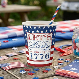 Vasos De Papel ¡Vámonos de Fiesta Como Si Fuera 1776 | Fiesta del