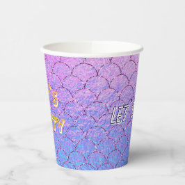 Vasos De Papel Vamos a fiesta cola de sirena