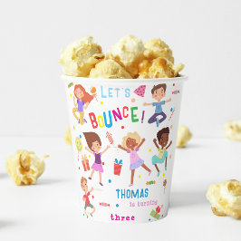 Vasos De Papel Vamos a rebotar saltando al cumpleaños de los niño