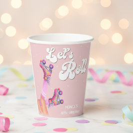 Vasos De Papel Vamos a rodar fiesta de cumpleaños de patinaje sob