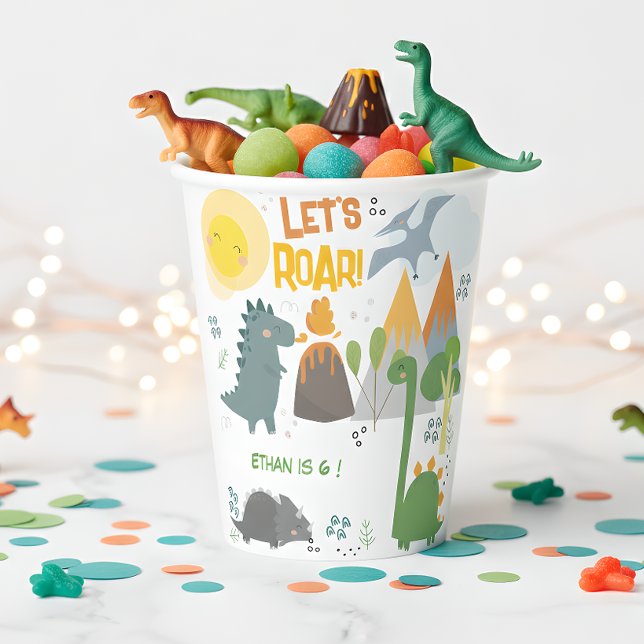 Vasos De Papel Vamos a rugir el cumpleaños de los niños fiestas d (Subido por el creador)