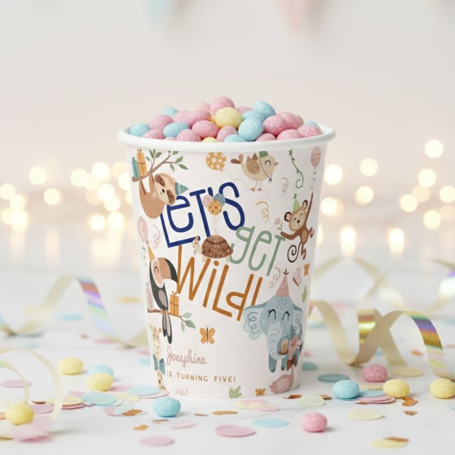 Vasos De Papel Vamos a tener animales salvajes de safari niños fi (Subido por el creador)