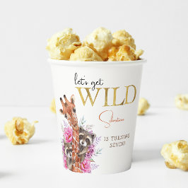 Vasos De Papel Vamos a tener animales salvajes de safari niños fi