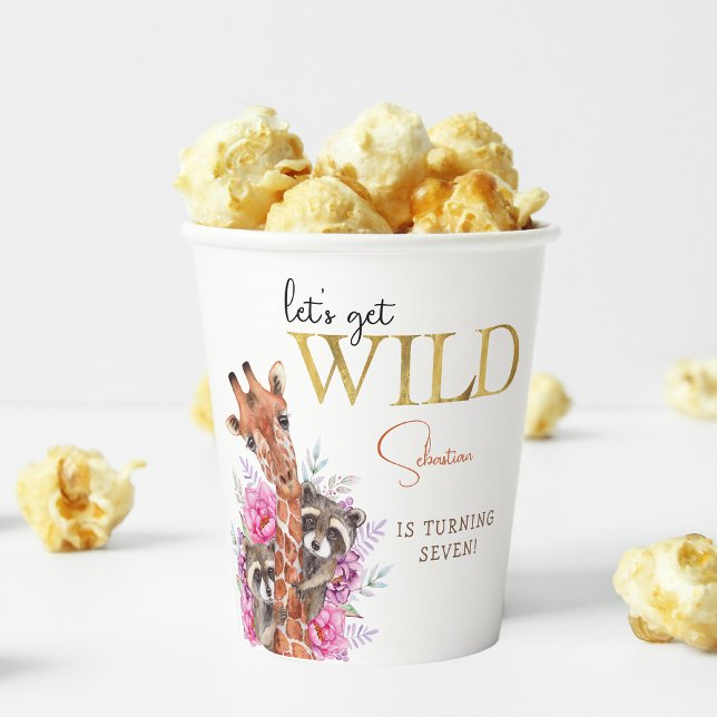 Vasos De Papel Vamos a tener animales salvajes de safari niños fi (Subido por el creador)