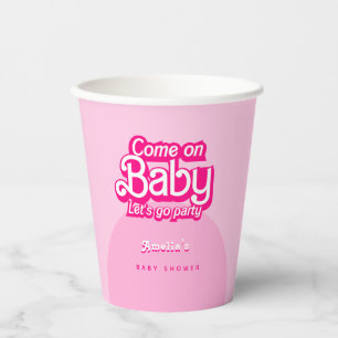 Vasos De Papel Vamos bebé Vamos Fiesta rosado Baby Shower