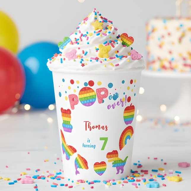 Vasos De Papel ¡Vamos! Pastel pop it cumpleaños kid (Subido por el creador)