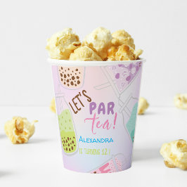 Vasos De Papel Vamos por el cumpleaños del té bobba