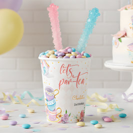 Vasos De Papel Vamos por té, cumpleaños de té