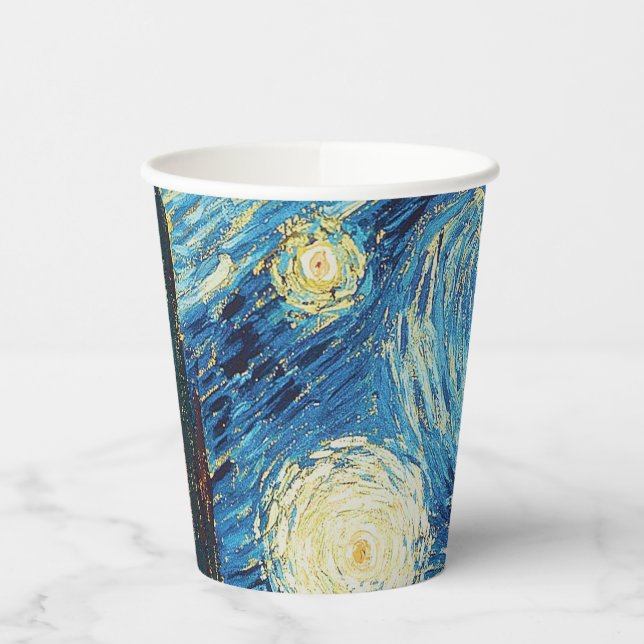 Vasos De Papel Van Gogh Starry Night Classic Impresionsionist Art (Izquierda)