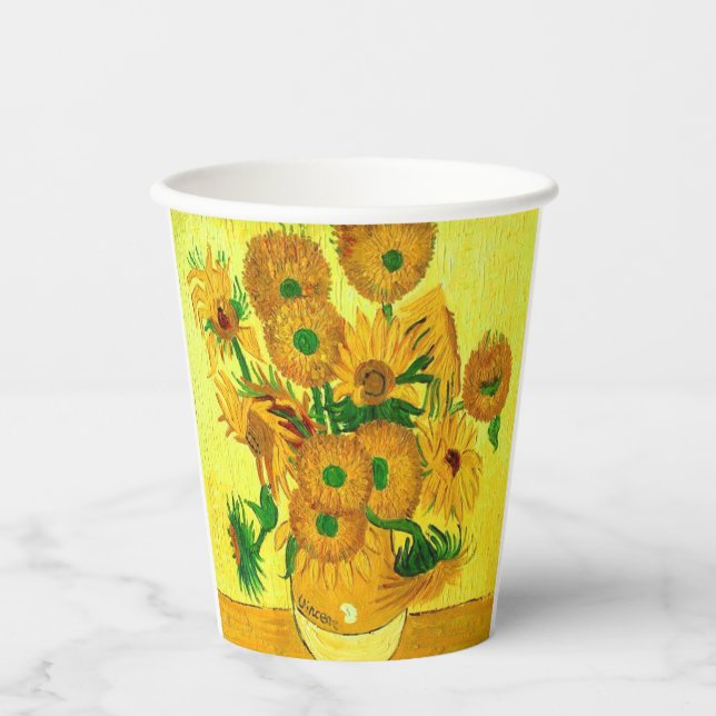 Vasos De Papel Van Gogh Sunflowers (Anverso)