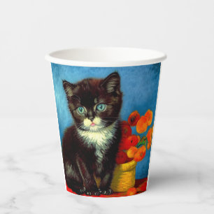 Vasos De Papel Van Gogh Tuxedo Cat