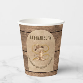 Vasos De Papel Vaquero rústico occidental que se te busca