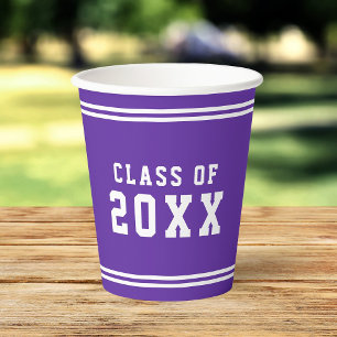 Vasos De Papel Variables de Color Editable Año de Graduación de l