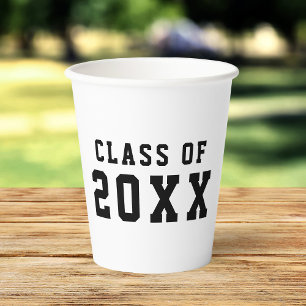 Vasos De Papel Variables de Color Personalizado Simple Año de Gra