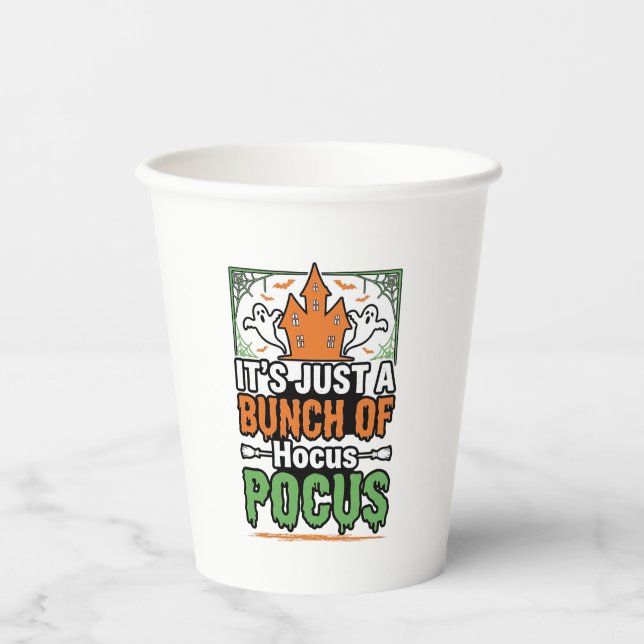 Vasos De Papel Vector de diseño de cita de Halloween Hocus Pocus_ (Anverso)