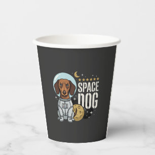 Vasos De Papel Vector perro astronauta dachshund espacial