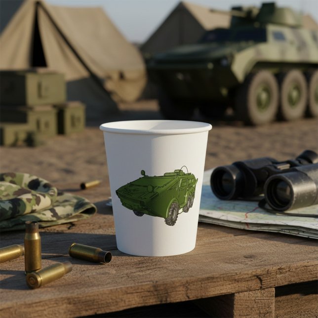 Vasos De Papel Vehículo Militar Blindado Verde (Subido por el creador)