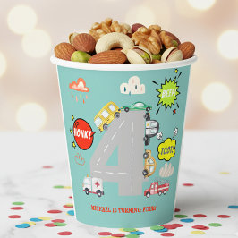 Vasos De Papel Vehículos de pitido de hongos para el cumpleaños d