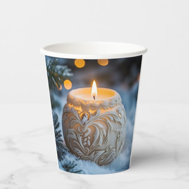 Vasos De Papel Vela navidad (Anverso)