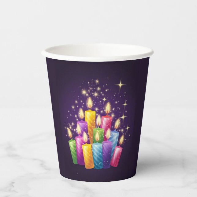 Vasos De Papel Velas Brillantes Delicia (Anverso)