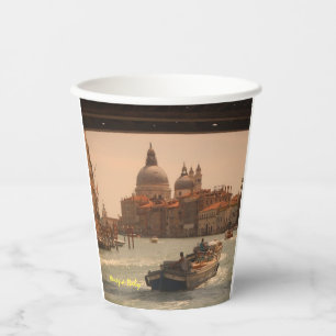 Vasos De Papel Venecia Italia Gran Canal Vintage