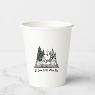 Vasos De Papel Venid Adoremosle Diseño de Libro de Navidad_1