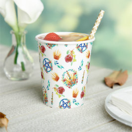 Vasos De Papel Verano brillante Beltane Maypole & Pentacles Sabba
