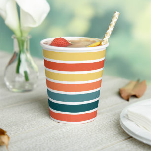Vasos De Papel Verano de las franjas '77