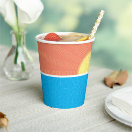 Vasos De Papel Verano divertido de sol y tiburones