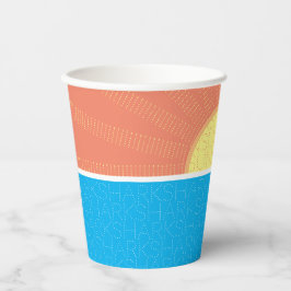 Vasos De Papel Verano divertido de sol y tiburones