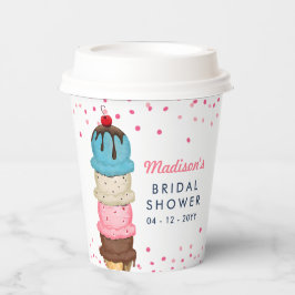 Vasos De Papel Verano Ice Cream Moderno Bridal Shower Gracias