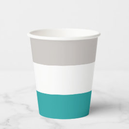 Vasos De Papel Verde azulado, arcilla y blanco