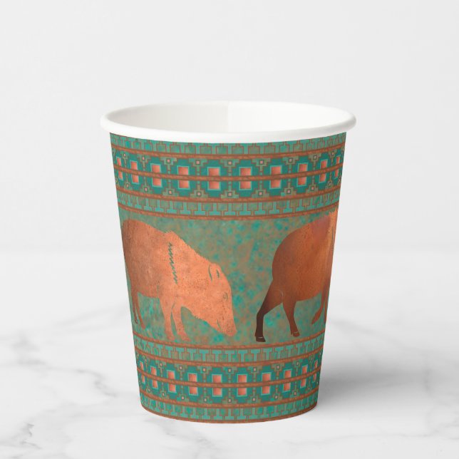 Vasos De Papel Verde azulado de cobre familiar Javelina (Izquierda)