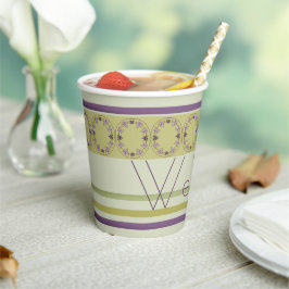 Vasos De Papel Verde con morado