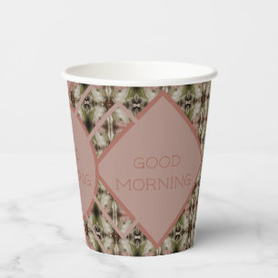 Vasos De Papel Verde Con Rosa Gris Y Rosado