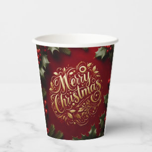 Vasos De Papel Verde de Navidad