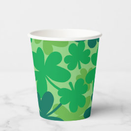 Vasos de papel verde de trébol del día de San Patr