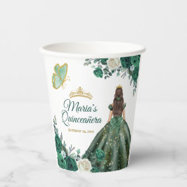 Vasos De Papel Verde Esmeralda Vestidos Quinceañera Cumpleaños de