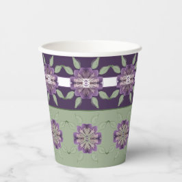 Vasos De Papel Verde Púrpura Y Ligero