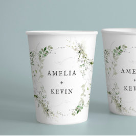 Vasos De Papel Verdes Elegantes Personalizados Nombres o Fecha