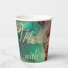 Vasos De Papel Verdes y rojos navidades