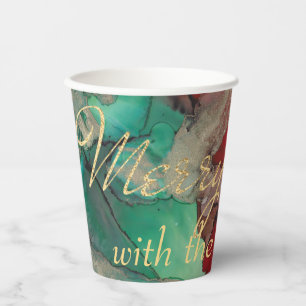 Vasos De Papel Verdes y rojos navidades