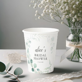 Vasos De Papel Verdor Eucalyptus Ducha Botánica Bridal