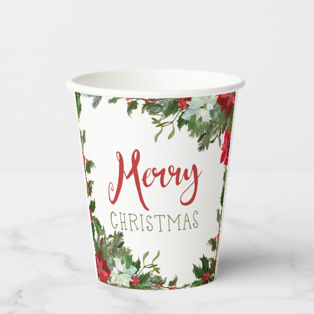 Vasos De Papel Verdor navideño (Anverso)