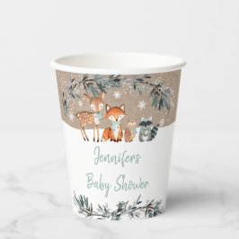 Vasos De Papel Verdor Oro Eucalyptus Copas de Papel Baby Shower