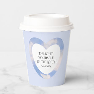 Vasos De Papel Versículo de la Biblia azul claro alentador y edif